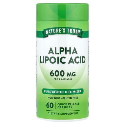 Nature's Truth Alpha Lipoic Acid 600mg, 60 Quick Release Capsules