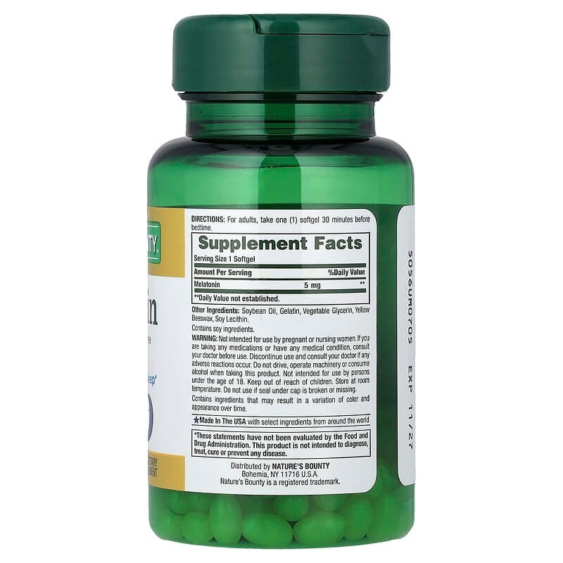 Nature's Bounty Melatonin 5 mg , 90 Softgel