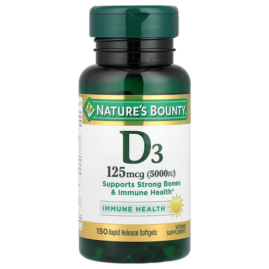 Nature's Bounty Vitamin D3 5000 IU, 150 Softgels
