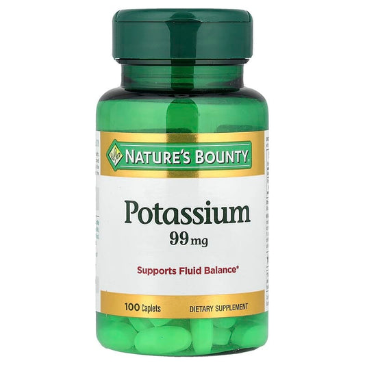 Nature's Bounty Potassium 99mg ,100 Caplets