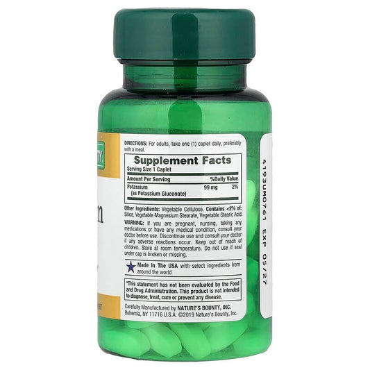 Nature's Bounty Potassium 99mg ,100 Caplets
