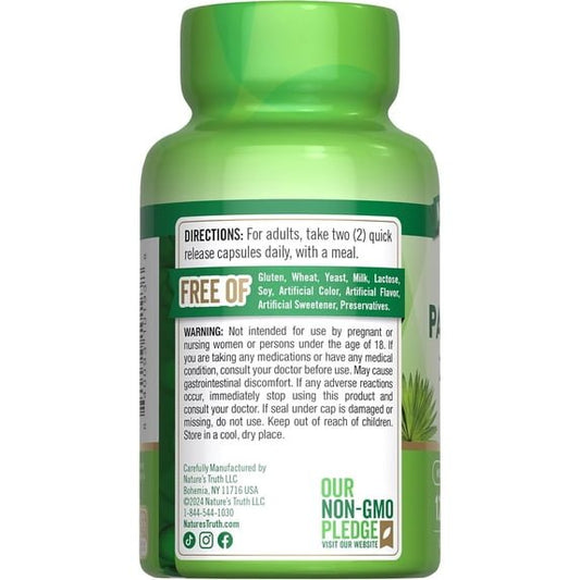 Nature's Truth Saw Palmetto 2400mg, 120 Quick Release Capsules