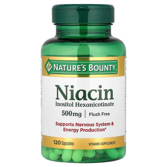 Nature's Bounty Flush Free Niacin 500mg, 120 Capsules