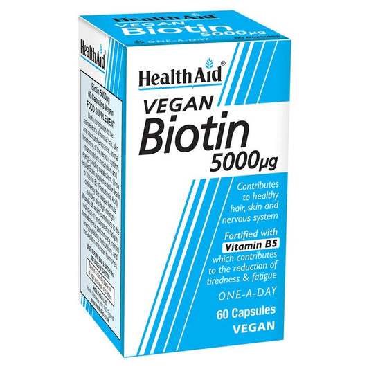 HealthAid Biotin 5000mcg, 60 Capsules