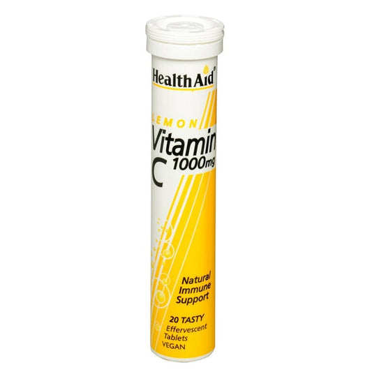 HealthAid Vitamin C 1000mg Effervescent (Lemon),20 Effervescent Tablets