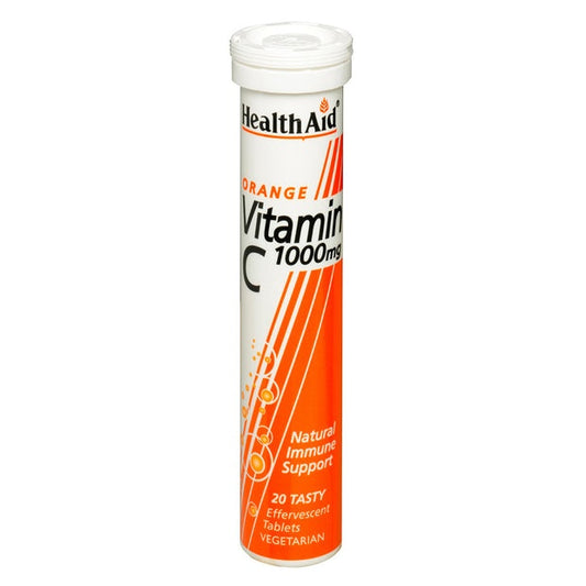 HealthAid Vitamin C 1000mg Effervescent (Orange),20 Effervescent Tablets