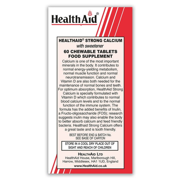 HealthAid Strong Calcium 600mg, 60 Chewables
