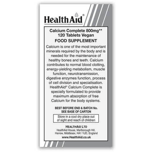 HealthAid Complete Calcium 800mg, 120 Tablets