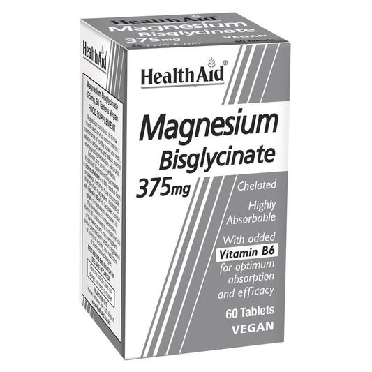 HealthAid Magnesium Bisglycinate (Magnesium Glycinate) 375mg, 60 tablets