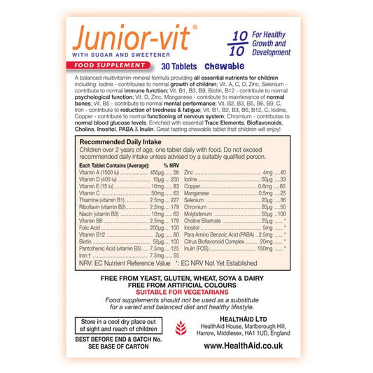 HealthAid Junior-Vit Chewable,30 Chewable Tablets