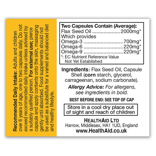 HealthAid Flaxseed Oil 1000mg,60 Capsules