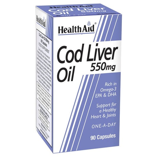 HealthAid Cod Liver Oil 550 mg,90 Capsules