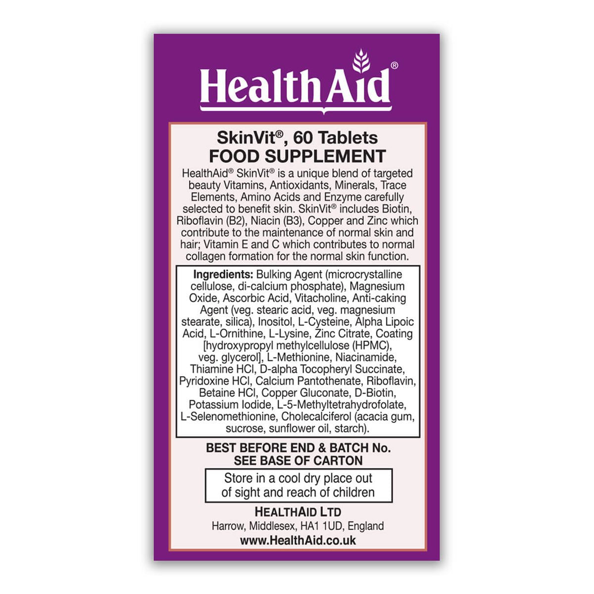 HealthAid SkinVit, 60 Tablets