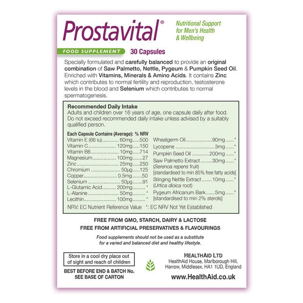 HealthAid Prostavitals , 30 Capsules