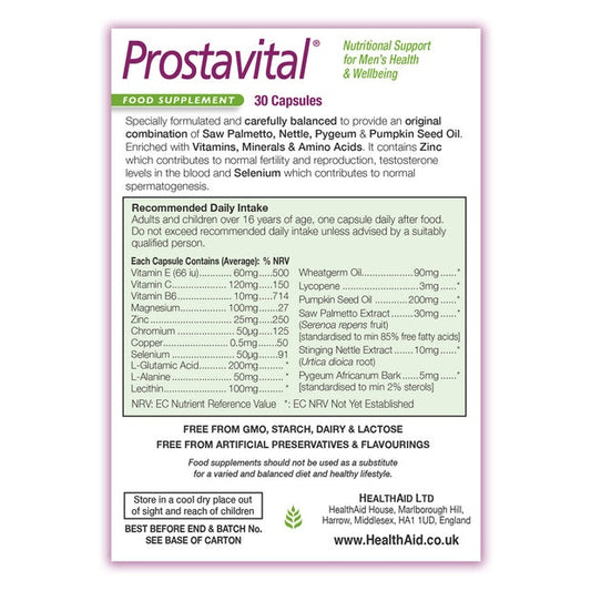 HealthAid Prostavitals , 30 Capsules