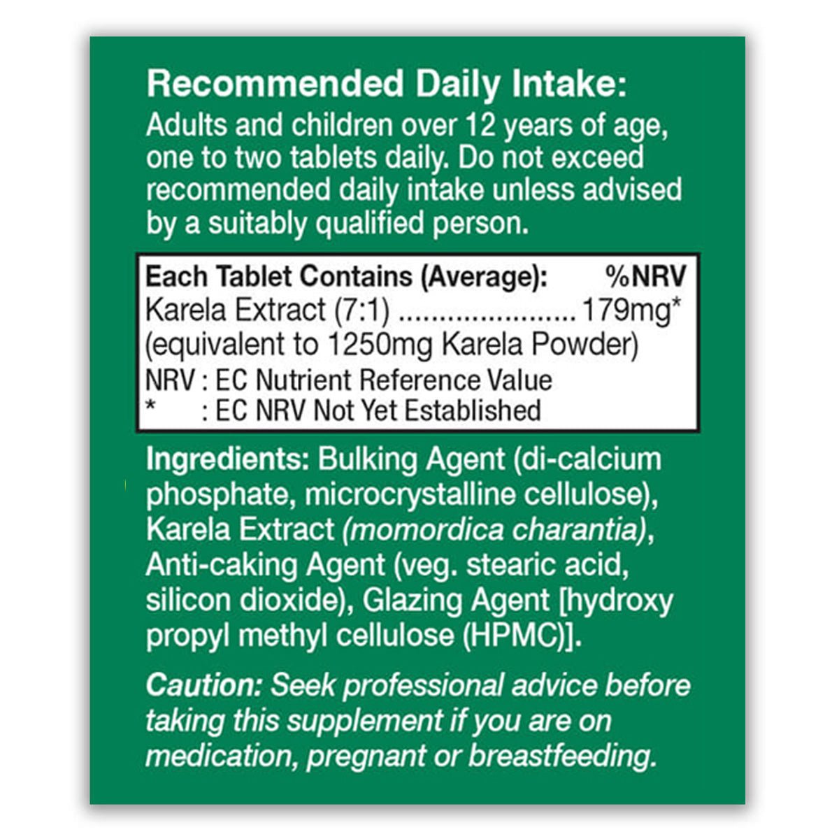 HealthAid Karela 1250mg, 60 Tablets