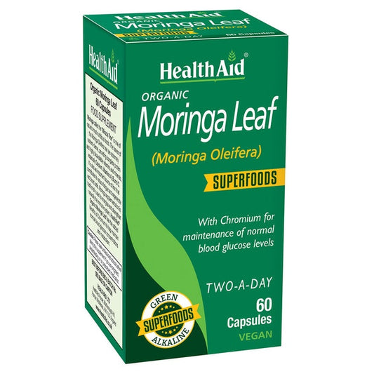 HealthAid Organic Moringa Leaf, 60 Capsules