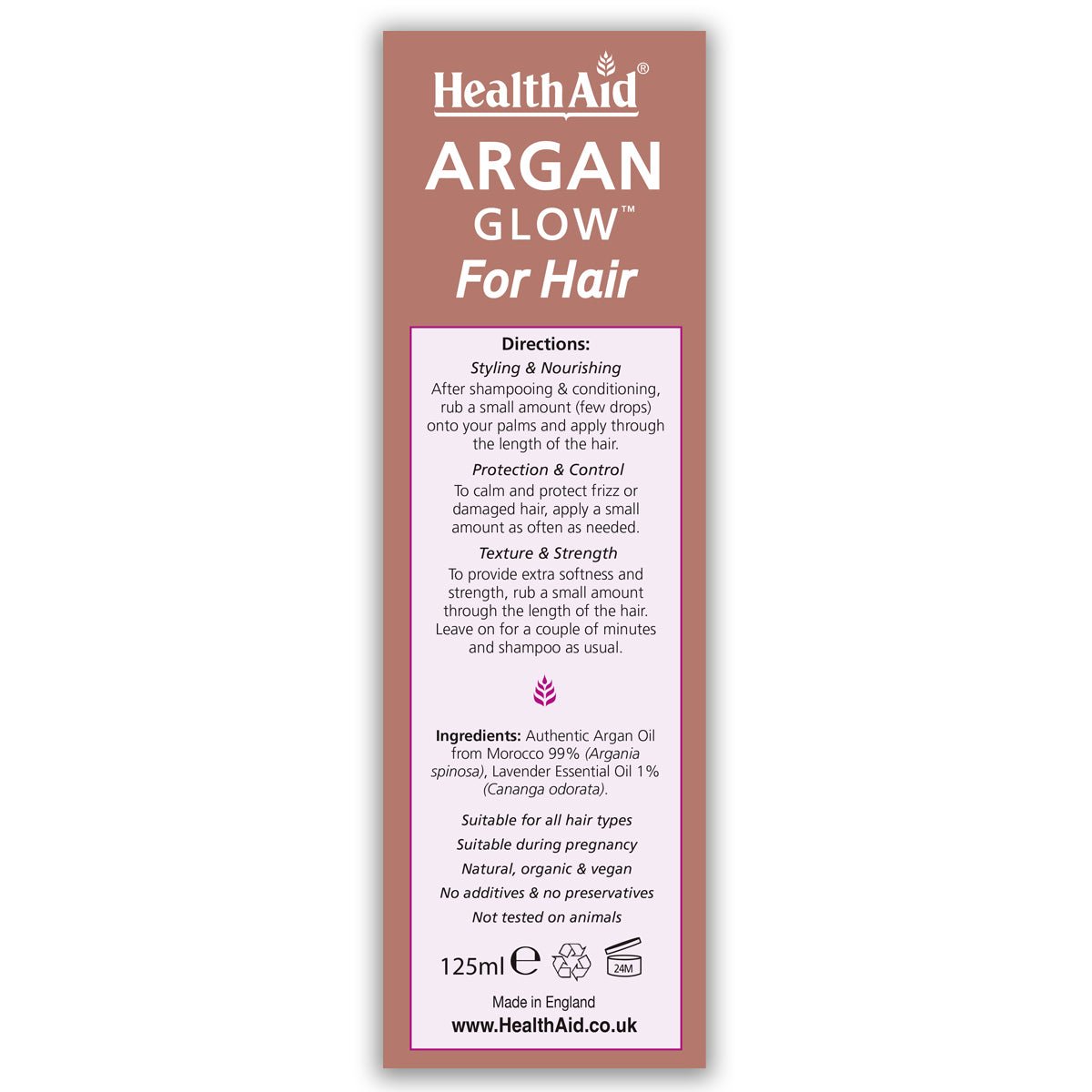 HealthAid Argan Glow Hair Oil, 125 Ml