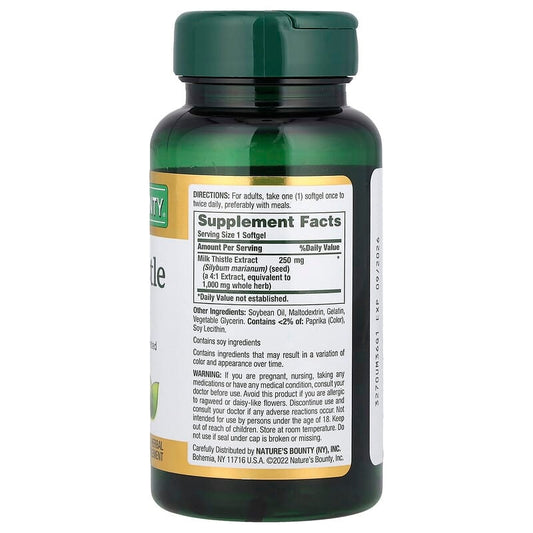 Nature's Bounty Milk Thistle Extract 1000mg , 50 Softgels