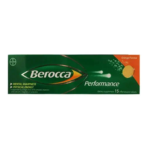 Berocca Performance (Orange) – Energy & Mental Performance Support, 15 Effervescent Tablets (Bayer) Bayers
