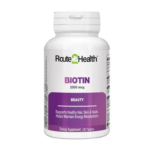 Biotin 2500mcg, 30 Tablets - Route2Health Route2Health