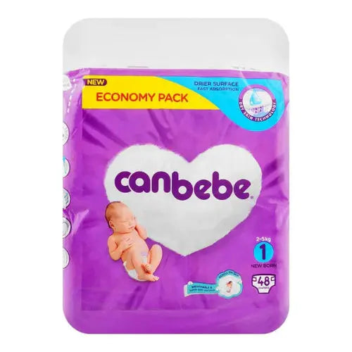Canbebe Comfort Dry Diapers Size 1 (Newborn), 48 Ct