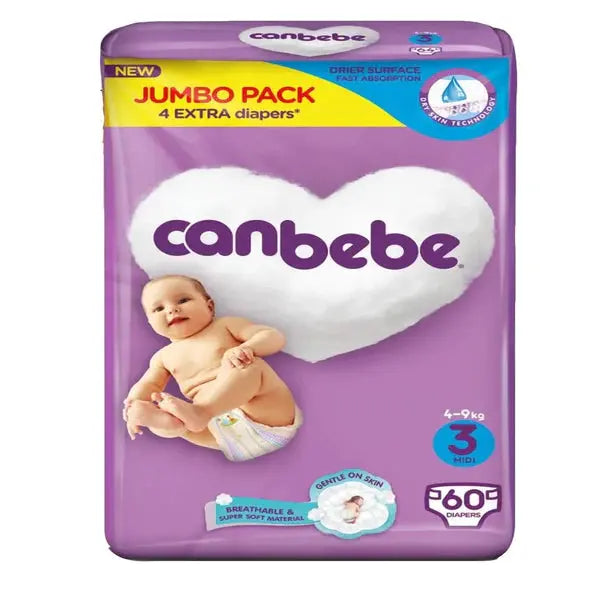 Canbebe Diapers Size 3 (Midi), 60 Pcs Canbebe