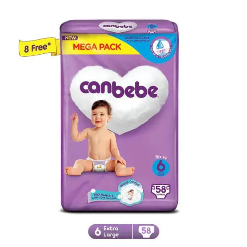Canbebe Diapers Size 6 (Extra Large), 58 Ct
