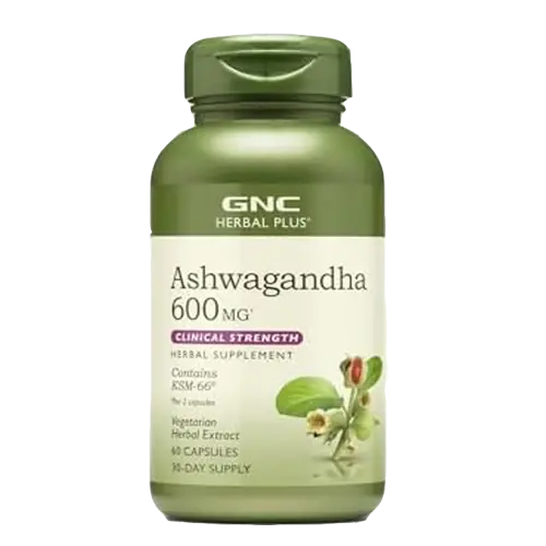 GNC Herbal Plus Ashwagandha 600mg,60 Capsules GNC