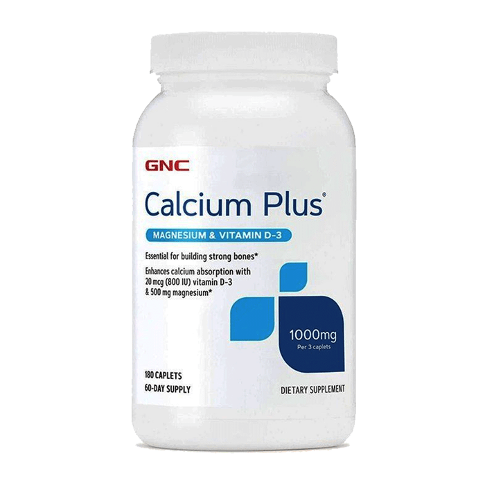 GNC Calcium Plus Magnesium & Vitamin D-3 1000mg, 180 Caplets - Passion Pulse