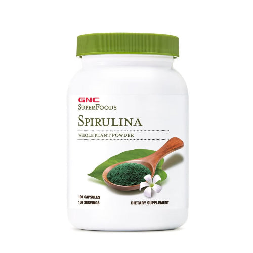 GNC Spirulina Whole Plant Powder Capsules - 100 Capsules GNC