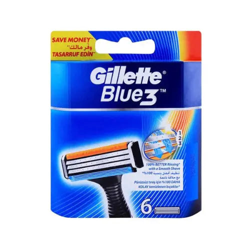 Gillette Blue 3 Razor Blades, 6 Pcs