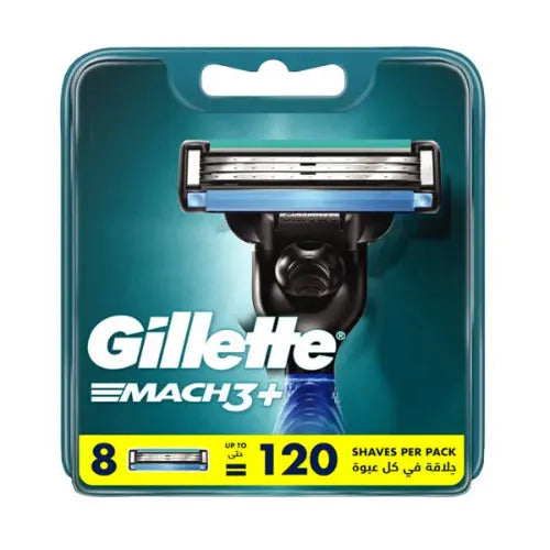 Gillette Mach3+ Razor Blade Refills, 8 Carts