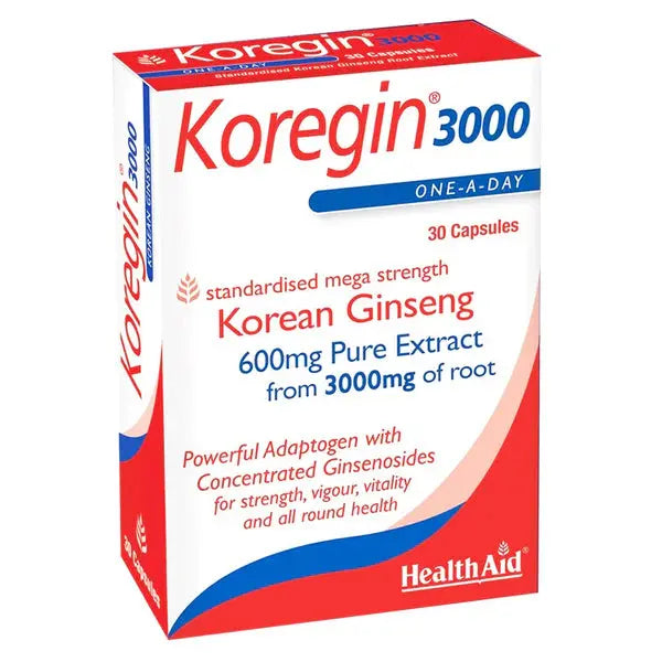 HealthAid Koregin 3000 (Korean Ginseng),30 Capsules - Passion Pulse