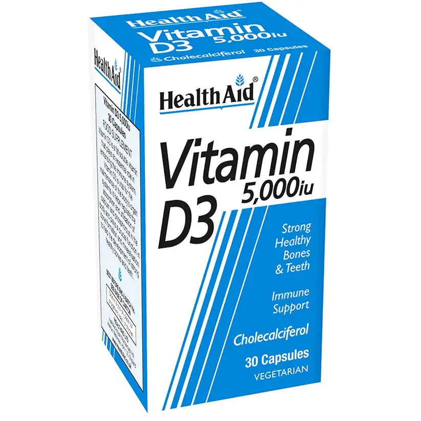 HealthAid Vitamin D3 5000 IU,  30 Veg Capsules Health Aid