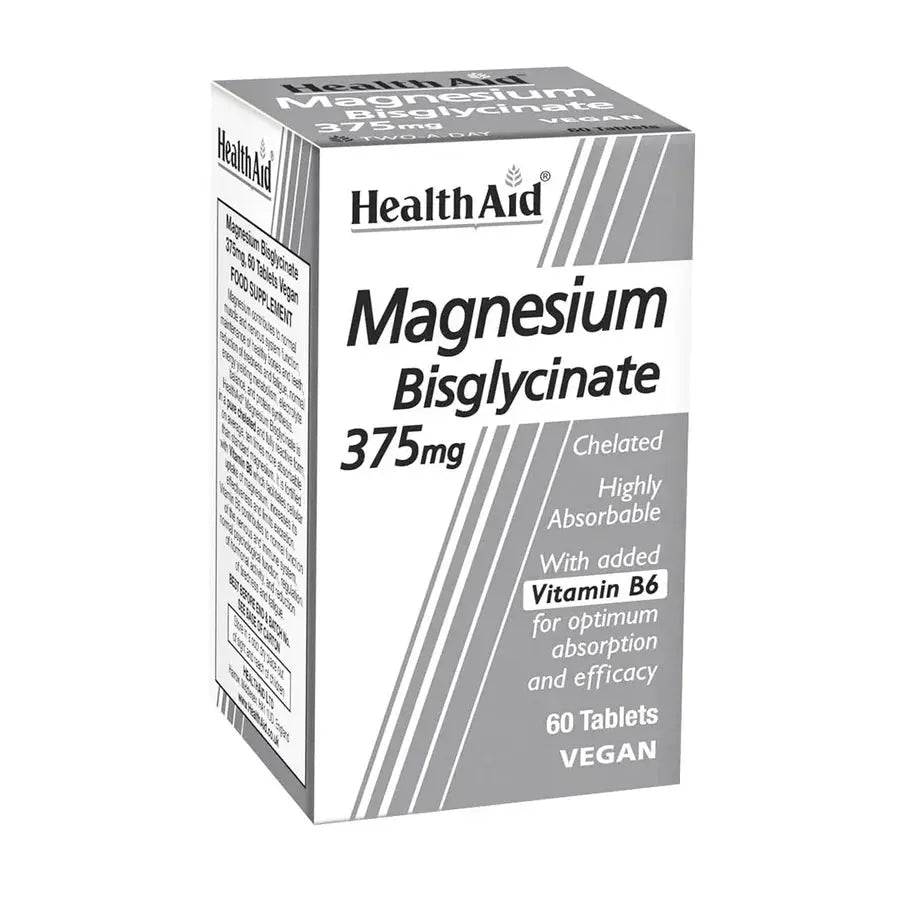 HealthAid Magnesium Bisglycinate (Magnesium Glycinate) 375mg, 60 tablets Health Aid