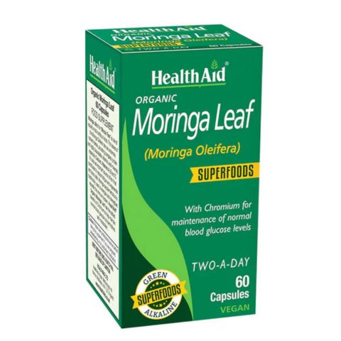 HealthAid Organic Moringa Leaf, 60 Capsules