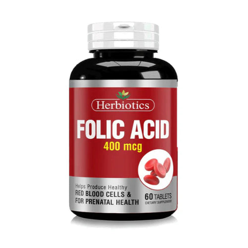 Herbiotics Folic Acid (400 mcg), 60 Tablets