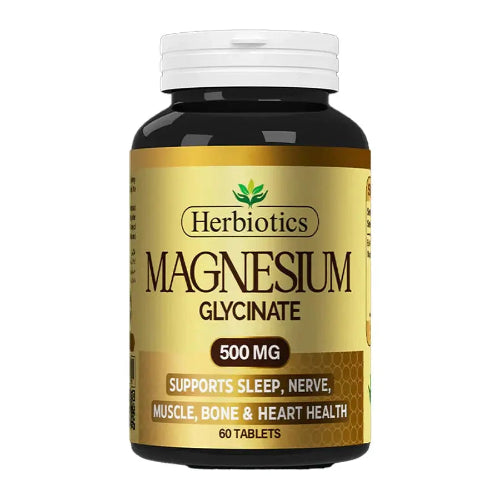 Herbiotics Magnesium Glycinate 500mg, 60 Tablets Herbiotics