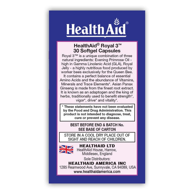 HealthAid Royal 3 , 30 Capsules