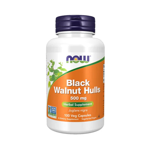 NOW Black Walnut Hulls 500mg, 100 - Capsules
