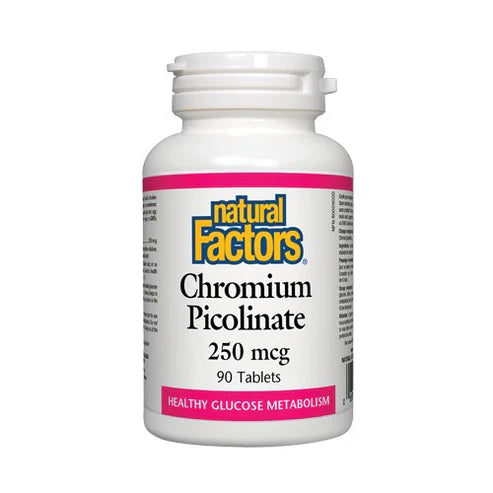 Natural Factors Chromium Picolinate 250mcg 90 Tablets – Blood Sugar & Metabolism Support