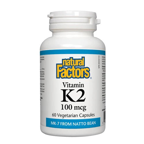 Natural Factors Vitamin K2 100mcg, 60 Veg Capsules