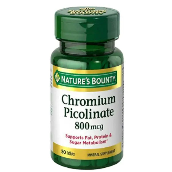 Nature's Bounty Chromium Picolinate 800mcg, 50 Tablets - Passion Pulse