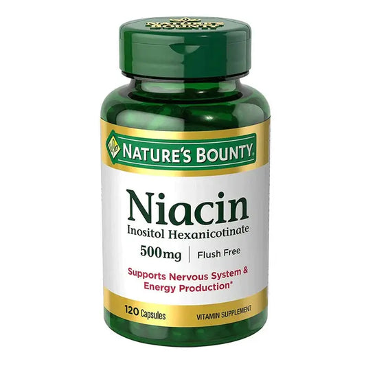 Nature's Bounty Flush Free Niacin 500mg, 120 Capsules - Passion Pulse
