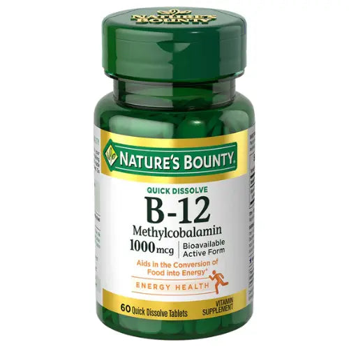 Nature's Bounty Vitamin B12 Methylcobalamin 1000mcg, 60 Quick Dissolve Tablets