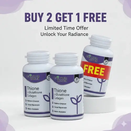 Natures Knock Thione (L-Glutathione & Collagen), 30 Tablets Buy 2 Get 1 Free