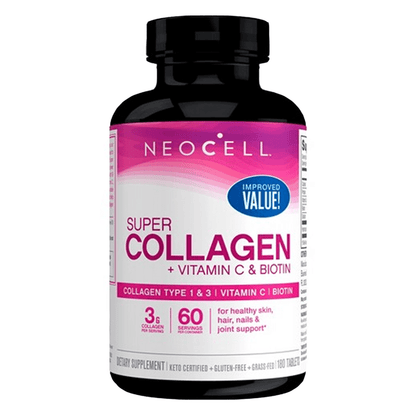 NeoCell Super Collagen + Vitamin C & Biotin - 180 Tablets - Passion Pulse
