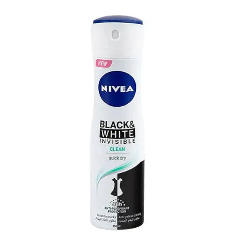 Nivea Black & White Invisible Clean Women Body Spray, 150ml