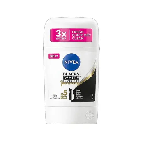 Nivea Black & White Invisible Silky Smooth Stick, 50ml
